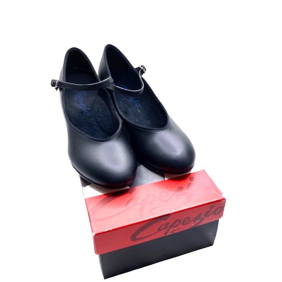 Capezio Shoes - New Capezio Black Jr. Footlight Character 550 Shoes Size 5 Leather Theatre